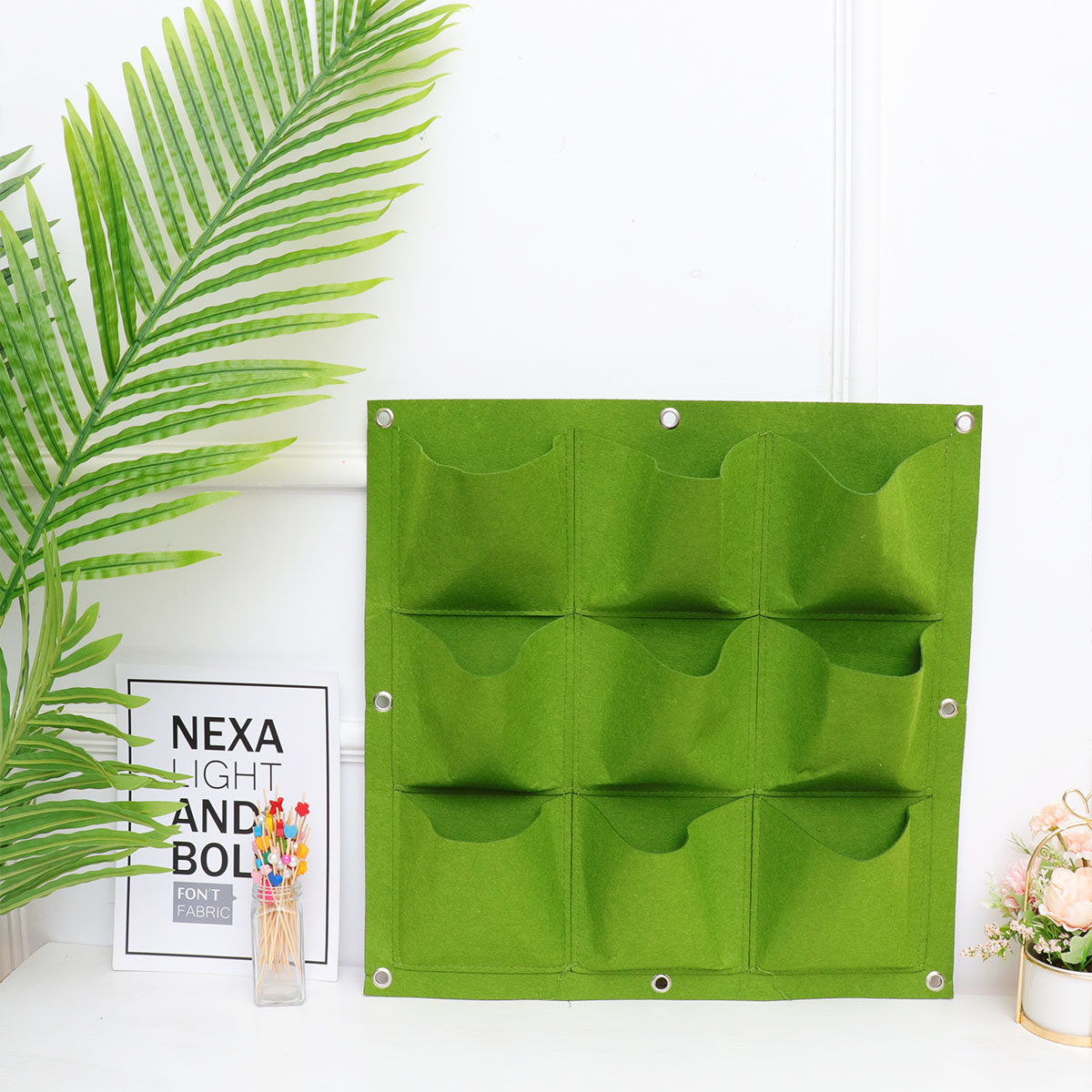 Macetero vertical de fieltro c - Indoor Herb Garden reseña y precio
