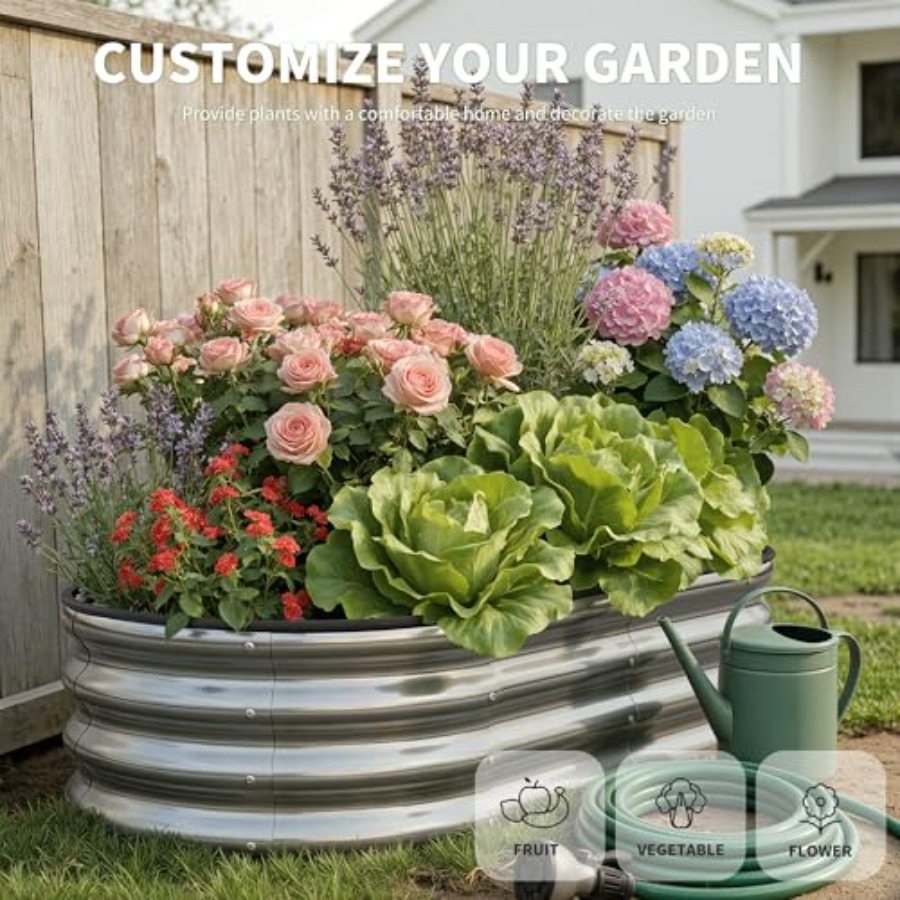 Jardinera Elevada Ovalada Gran - Raised Garden Bed reseña y precio